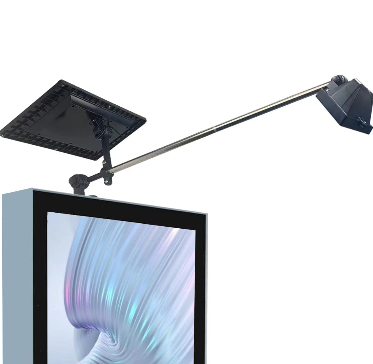 Lighteme Solar Billboard Light Metal Aluminum Lamp Heads,400W 12000AMH Li-on Battery, 60 LED Super Bright Light, Commercial Billboard Lamp Suitable for a Variety of Scenes