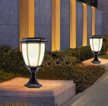 Lighteme 63" Solar Lamp Post Lights ,Outdoor Aluminum Floor Lamp,Waterproof Solar Powered Street Lights for Garden, Pathway, Driveway, Front/ Back Door, Warm White Solar Post Light,Replaceable Bulb(2 Pack)