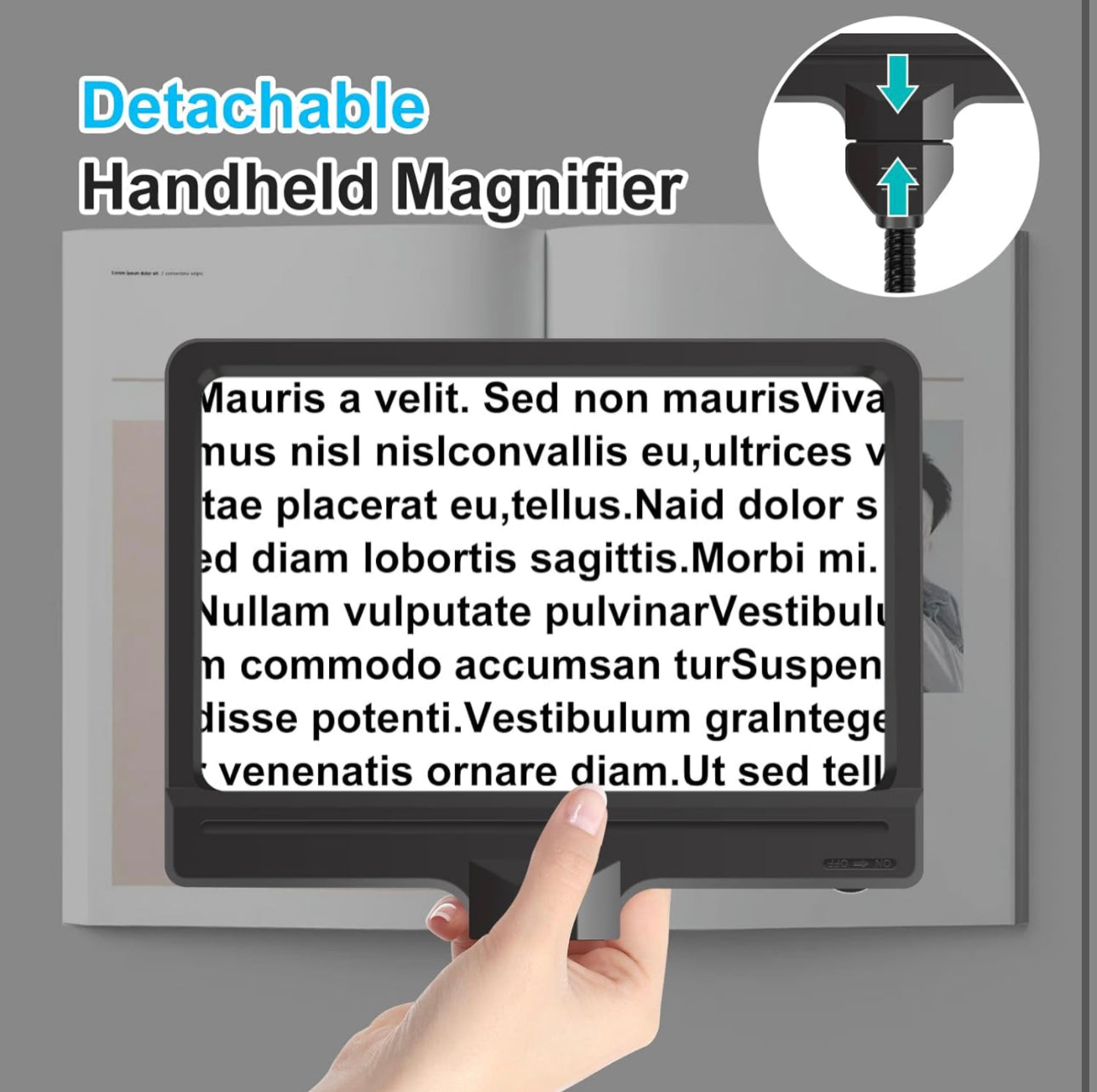 Lighteme 5-fache Lupe mit dimmbarem 36-LED-Licht und Ständer, Vergrößerungs-Stehlampe mit einstellbarer Helligkeit, beleuchtete Lupe mit Schwanenhalsarm zum Lesen, Basteln und für Naharbeiten 