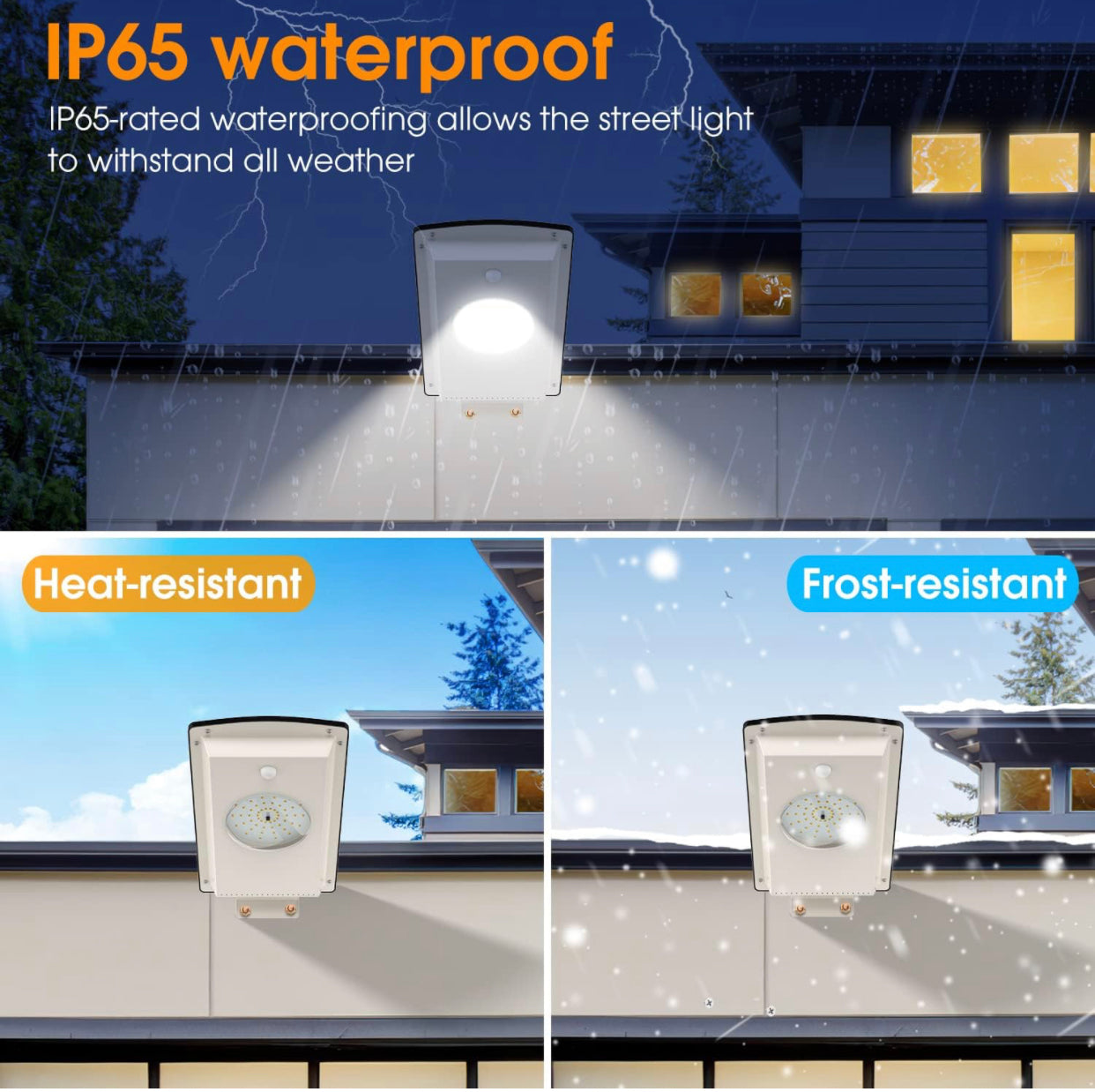 Lampadaires solaires d'extérieur Lighteme, éclairage solaire blanc froid/blanc chaud, détecteur de mouvement, 1 300 lm, étanchéité IP65, variateur d'intensité, télécommande