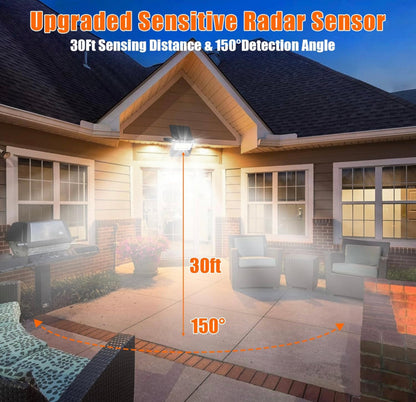 Lighteme 2-Pack Solar Outdoor Lights, Metal Solar Security/Flood Lights ,2000LM Motion Sensor