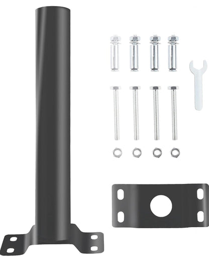 Lighteme Solar Lighting Mounting Bracket Extension Pole Kit Wall Black Metal Pipes Barn Lights Fixture Antenna Adaptor Outdoor Arm for Street Light,Wall Mounted Tire,Barn Lamp,Post Tree