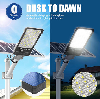 Lighteme 1600W Commercial Solar Street Lights Outdoor Waterproof 160000LM Dusk to Dawn