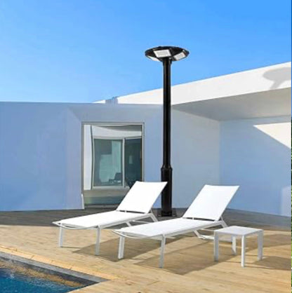 Lighteme 1500W Commercial Solar Flag Pole Outdoor Lamp Post Light with 98 inch Pole IP67 Waterproof With Remote