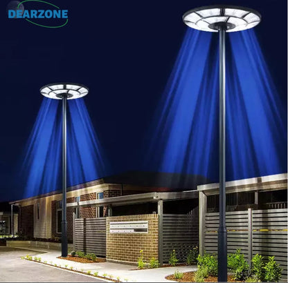 Lighteme 2500W Solar Outdoor Light UFO Garden Pole And Wall Street Lights For Home, Yard, Farmhouses with Remote