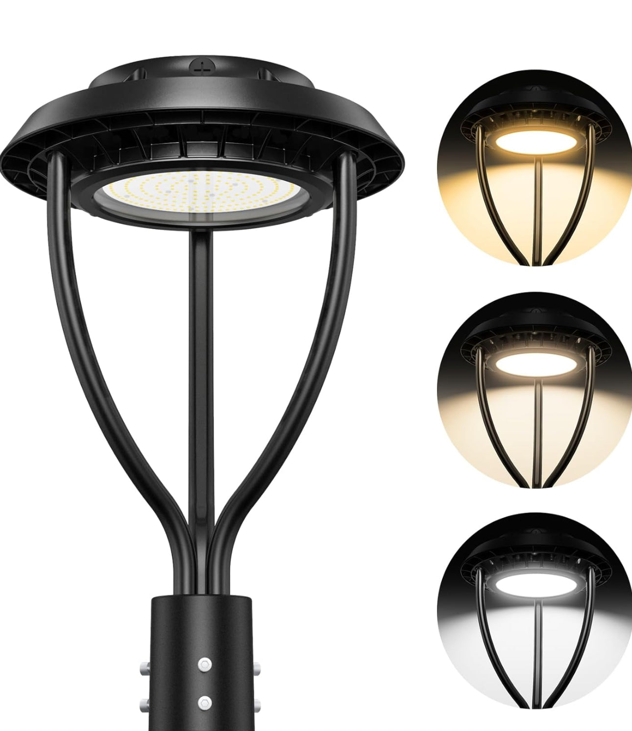 Lighteme 150 W fest verdrahtete LED-Mastaufsatzleuchte UFO, 21.000 lm, ETL-gelistete LED-Pfostenleuchten mit Fotozelle, 5000 K, IP65 