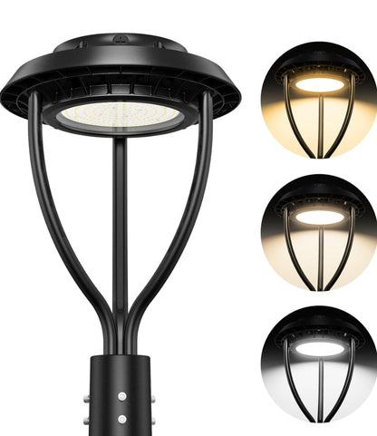 Lighteme 150 W fest verdrahtete LED-Mastaufsatzleuchte UFO, 21.000 lm, ETL-gelistete LED-Pfostenleuchten mit Fotozelle, 5000 K, IP65 