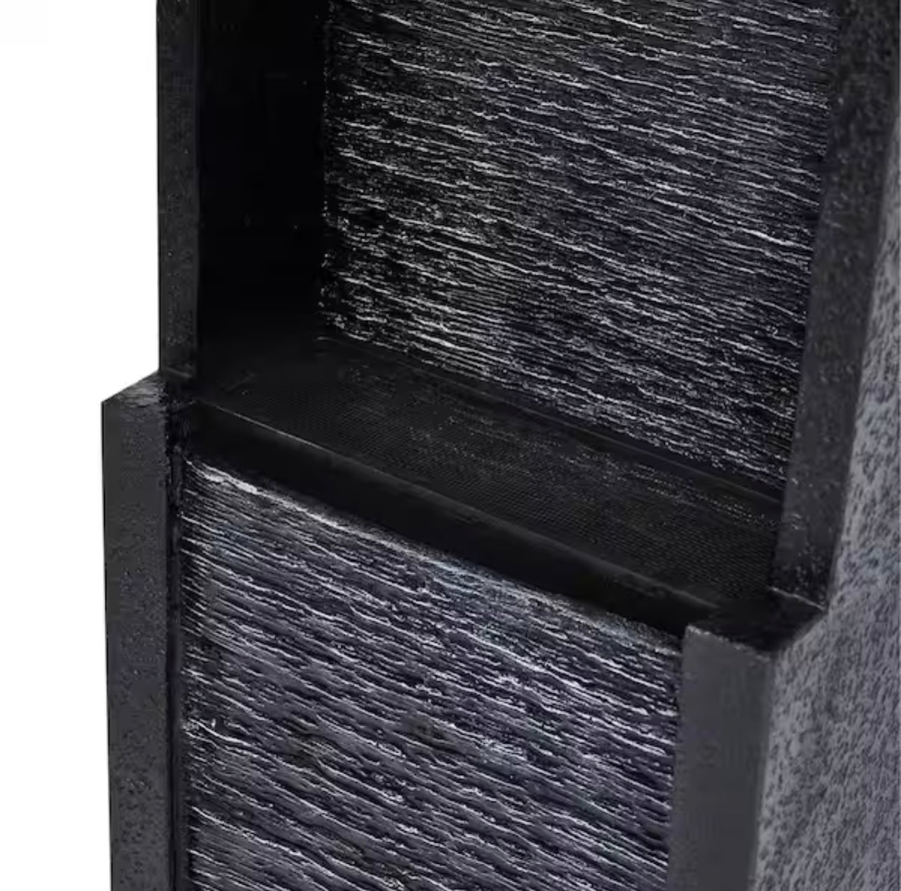 Lighteme Solar-Powered Waterfall Fountain with LED Lights, 38'' Tall Outdoor Gray Slate