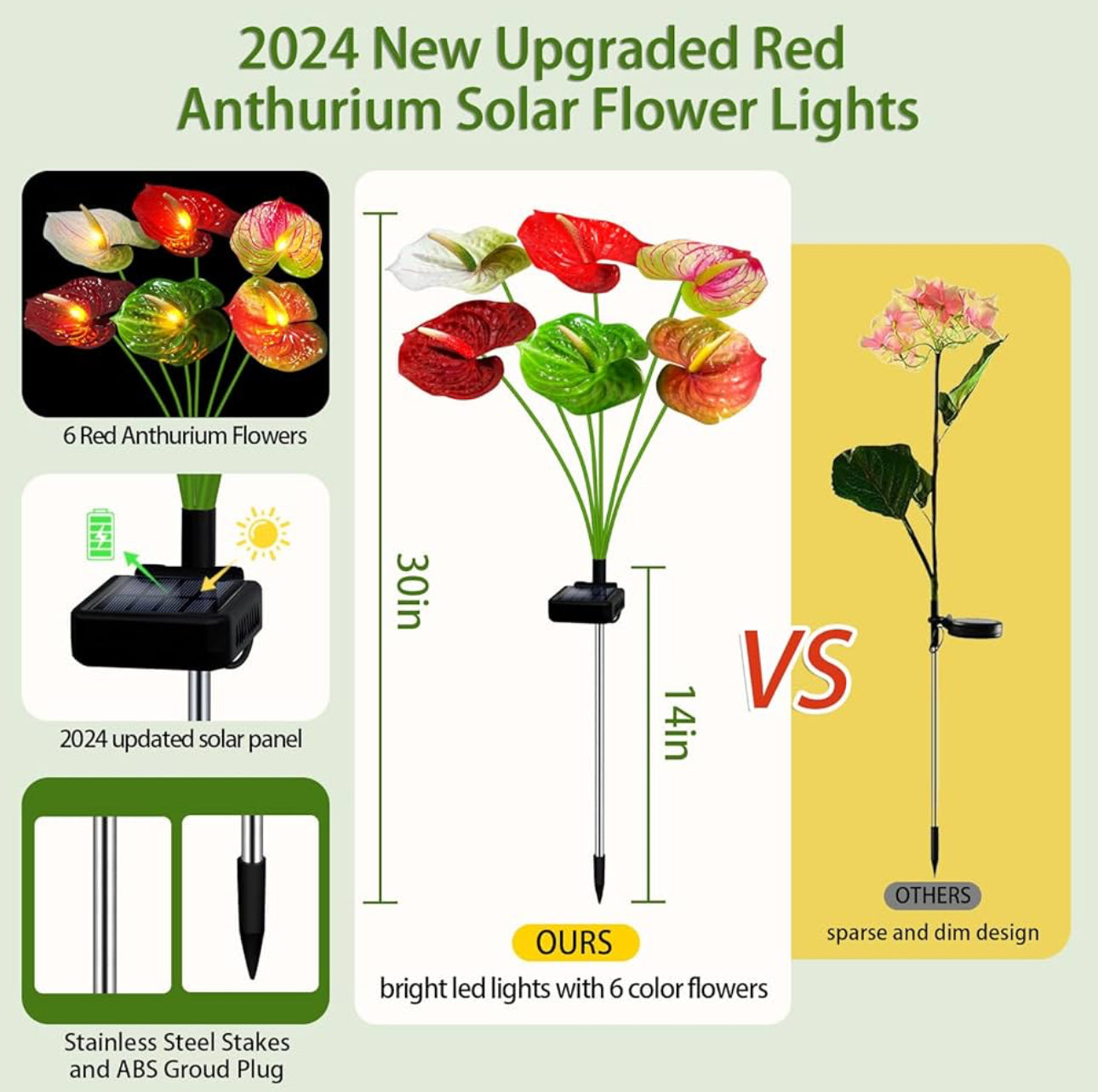 Lot de 2 lampes solaires pour plantes Lighteme - 16 fleurs