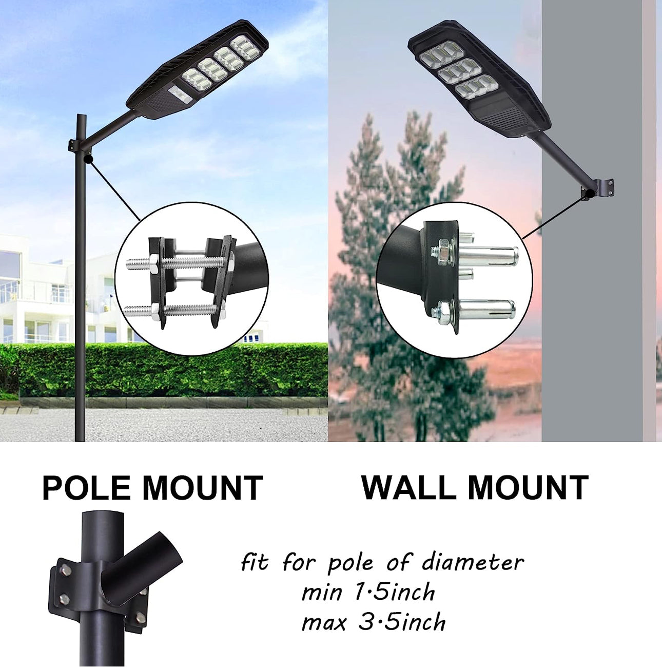 Lighteme Solar Lighting Mounting Bracket Extension Pole Kit Wall Black Metal Pipes Barn Lights Fixture Antenna Adaptor Outdoor Arm for Street Light,Wall Mounted Tire,Barn Lamp,Post Tree