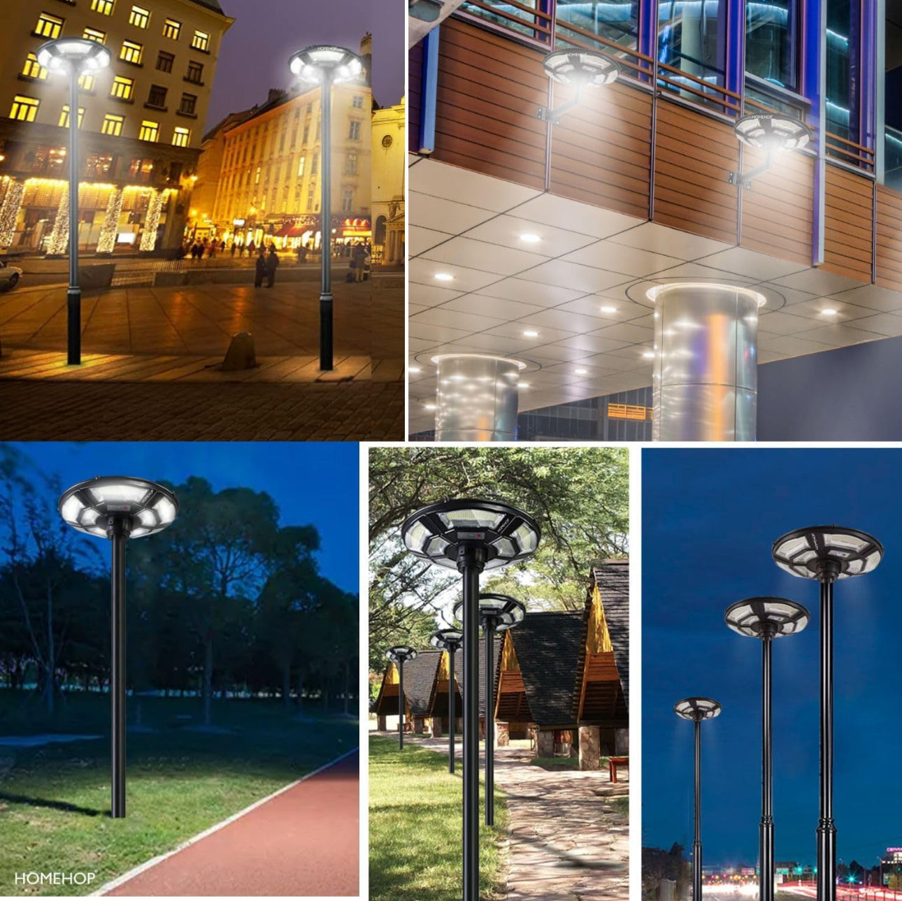 Lighteme 2500W Solar Outdoor Light UFO Garden Pole And Wall Street Lights For Home, Yard, Farmhouses with Remote