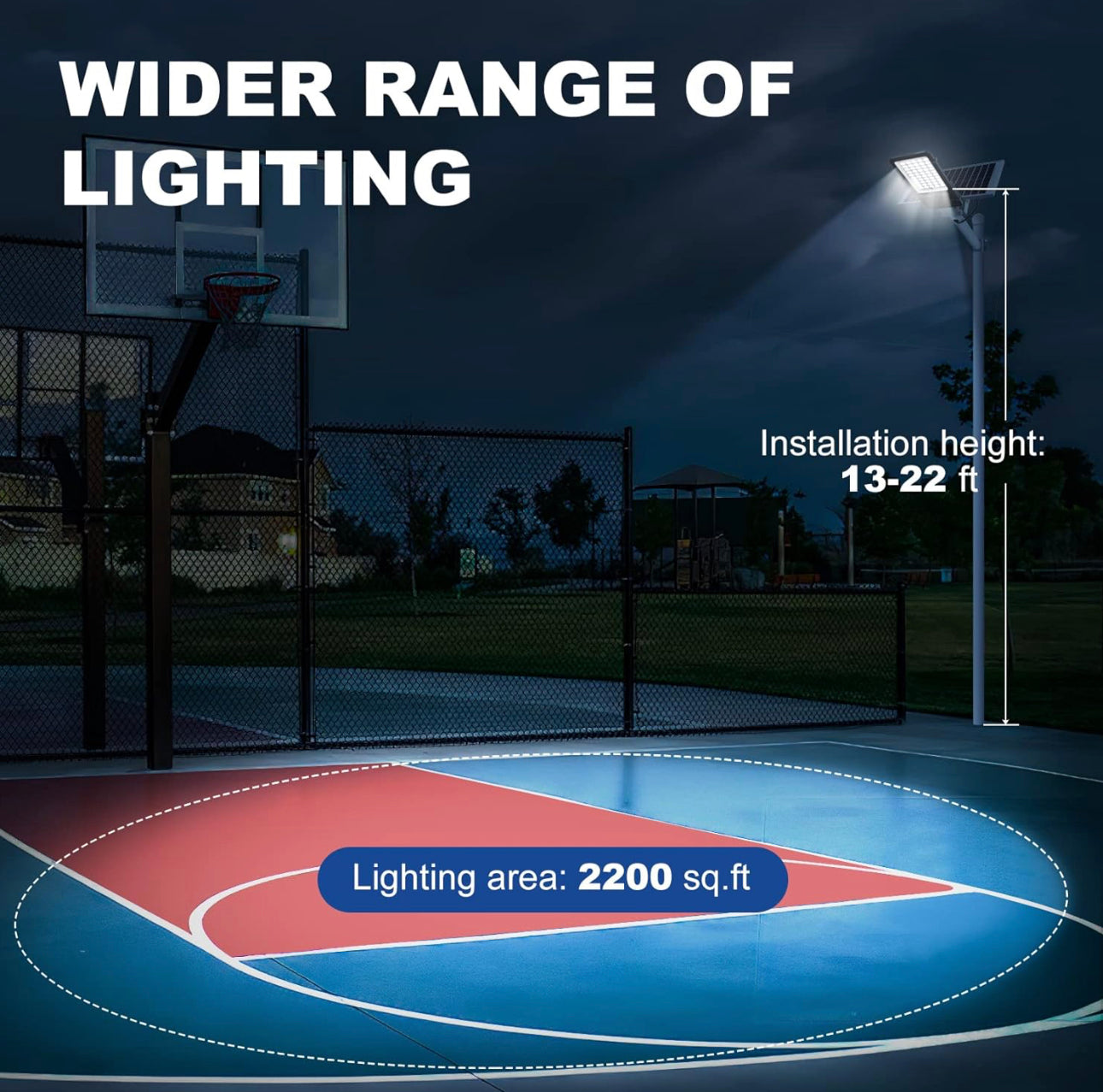 Lighteme 1600W Commercial Solar Street Lights Outdoor Waterproof 160000LM Dusk to Dawn