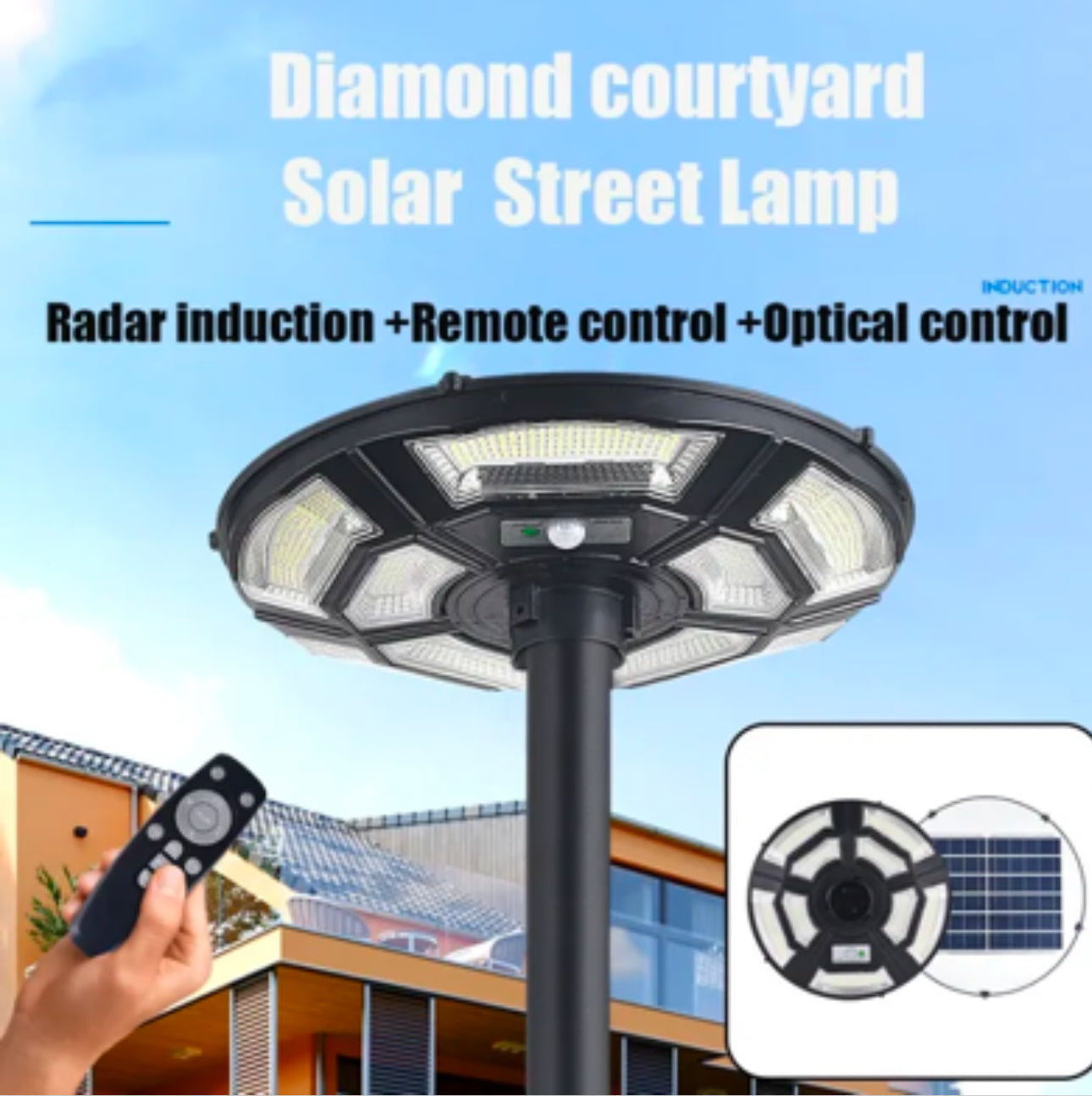 Lighteme 1500W Solar UFO Motion Sensor All in one Solar Garden Street Light With Remote Control