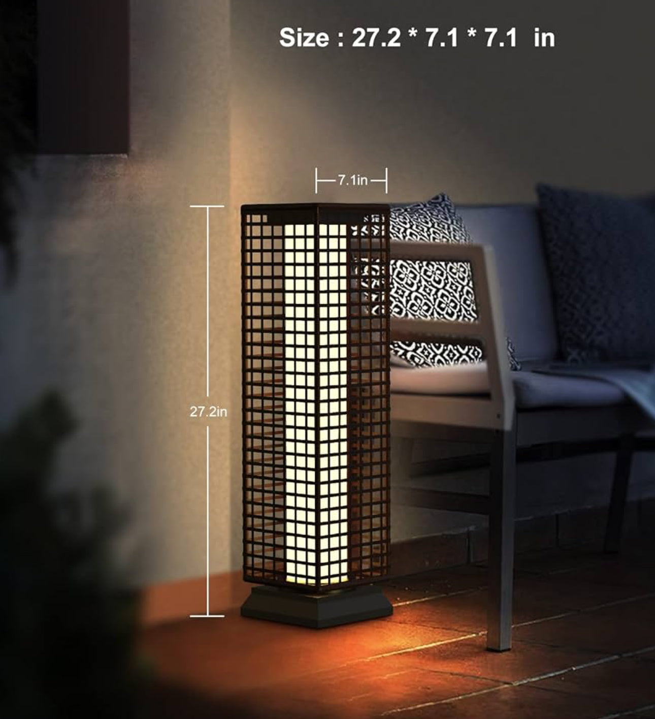 Lighteme 28’ Outdoor Solar Floor Lamp with 2 Lighting Modes