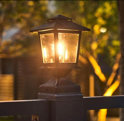 Lighteme Metal & Plastic Solar Post Lights 4X4 Outdoor, Waterproof Fence Post Lights 2 Pack