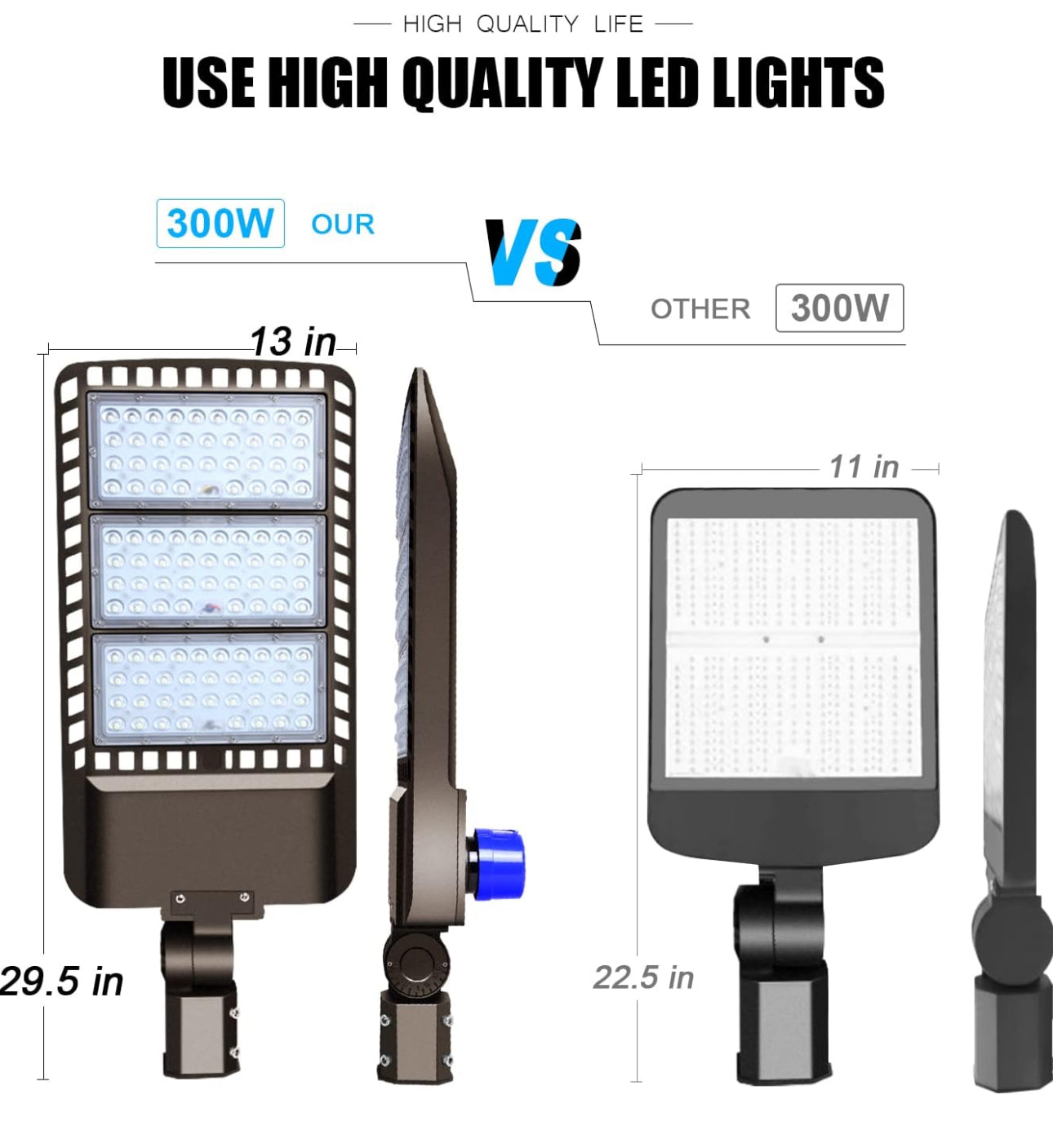 Lighteme 300W LED Parking Lot Light Hard Wire Slip Fitter Mount Dusk to Dawn LED Outdoor Lighting Exterior Flood Light Commercial IP65 Waterproof