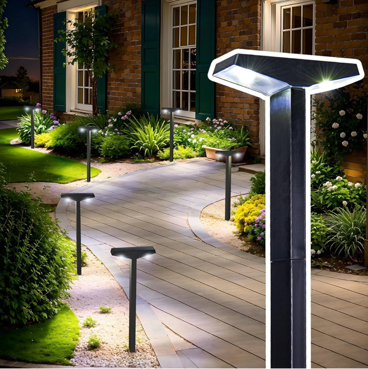 Lighteme Solar Moderne Wegeleuchten, 6er-Pack -15 Lumen 
