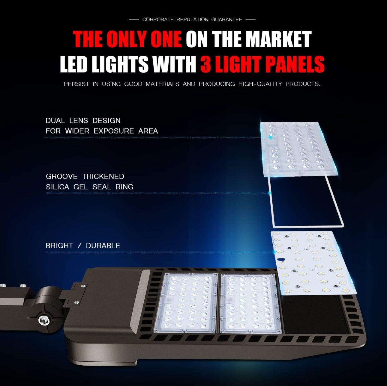 Lighteme 300W LED Parking Lot Light Hard Wire Slip Fitter Mount Dusk to Dawn LED Outdoor Lighting Exterior Flood Light Commercial IP65 Waterproof