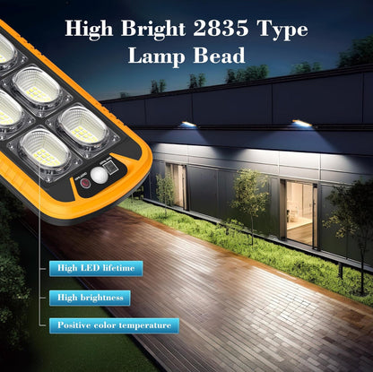 Lighteme SmartYard Solarleuchten mit Bewegungsmelder für den Außenbereich, 7000 K Solar-Straßenlaternen mit Fernbedienung, Flutlicht für den Außenbereich von der Dämmerung bis zum Morgengrauen, wasserdichtes Sicherheitslicht nach IP65 (4er-Pack)