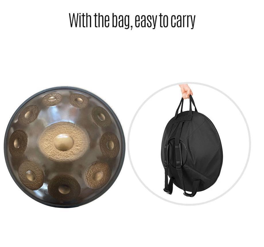Sun God Handgefertigte, hämmernde F3 Handpan aus Nitridstahl mit 10/11 Noten Musikinstrument Hang Drum