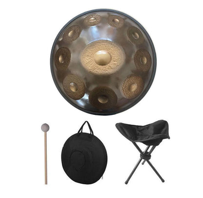Sun God Handgefertigte, hämmernde F3 Handpan aus Nitridstahl mit 10/11 Noten Musikinstrument Hang Drum