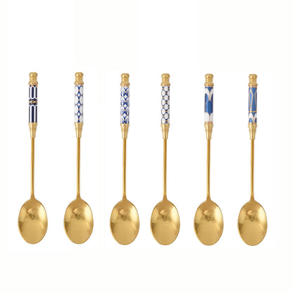 Lighteme Glorious Ceramic Handle Dessert Spoon & Fork
