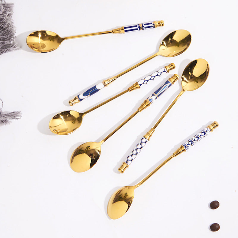Lighteme Glorious Ceramic Handle Dessert Spoon & Fork