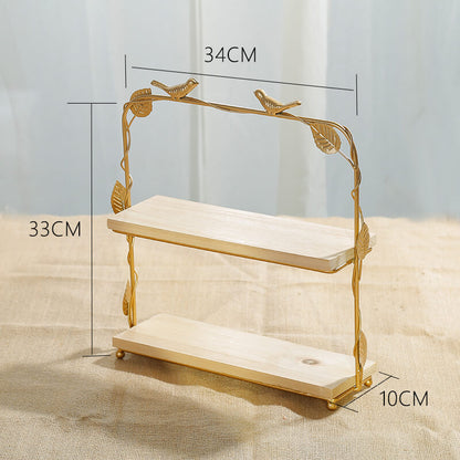 Lighteme Golden Bird & Leaf Dessert Stand