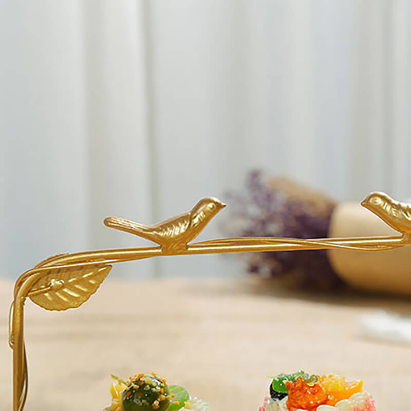Lighteme Golden Bird & Leaf Dessert Stand