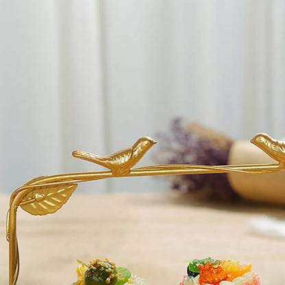 Lighteme Golden Bird & Leaf Dessert Stand