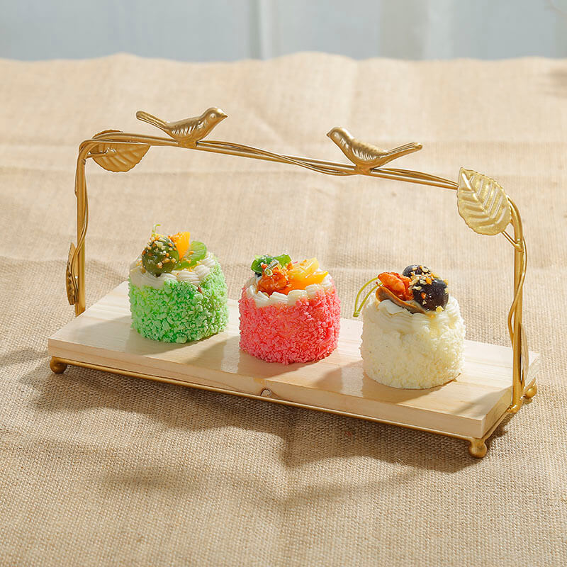 Lighteme Golden Bird & Leaf Dessert Stand