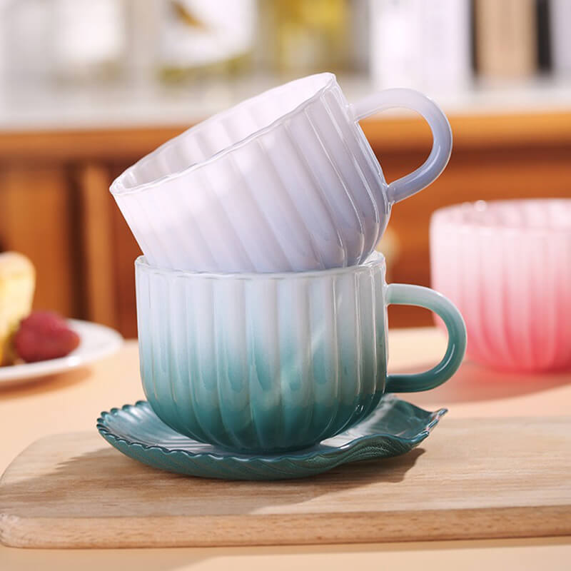 Lighteme Gradient Glass Cup and Saucer