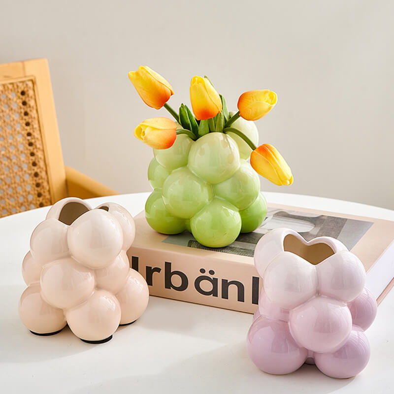 Lighteme Grape Ball Ceramic Vase
