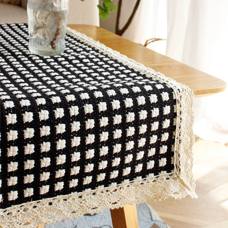 Lighteme Grid Macrame Cotton Table Runner