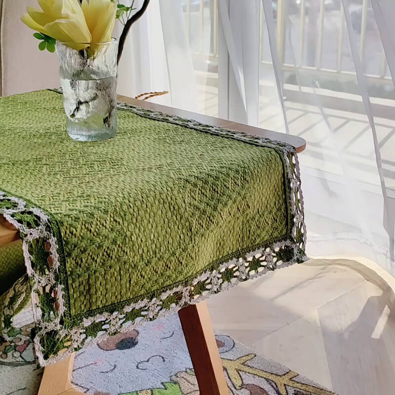 Lighteme Grid Macrame Cotton Table Runner