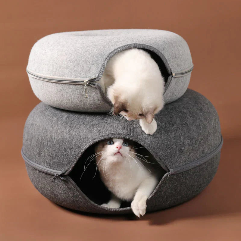Lit tunnel confortable pour chat Lighteme pour jouer et se reposer