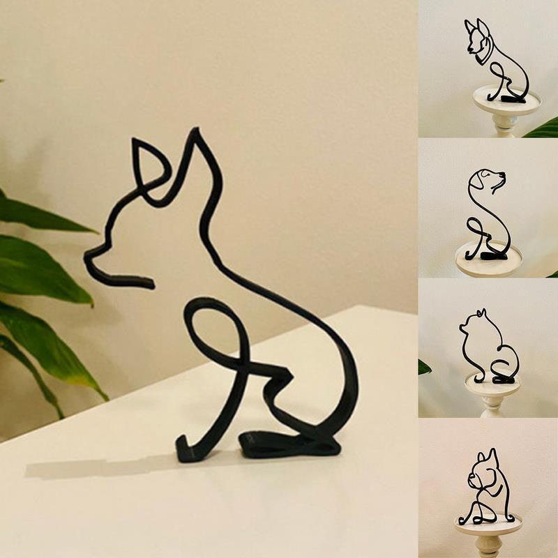 Lighteme Hunde- und Katzenskulpturen aus Metall 