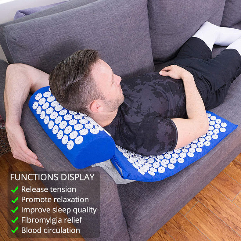 Tapis d'acupression Lighteme - Tapis de massage d'acupression pour tout le corps avec oreillers, noir
