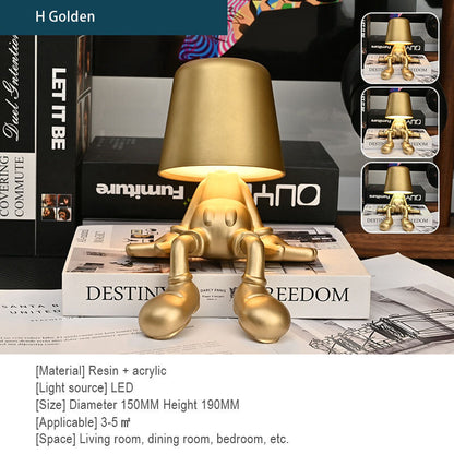 Lighteme Little Golden Man Touch-Lade-Schreibtischlampe