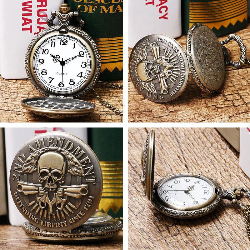 Lighteme Taschenuhr mit Totenkopf-Design