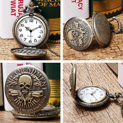 Lighteme Taschenuhr mit Totenkopf-Design
