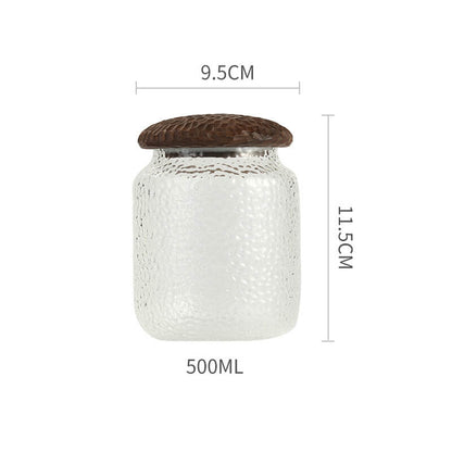 Lighteme Hammered Glass Storage Jar