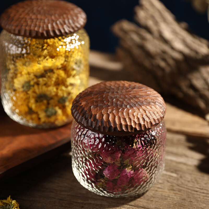 Lighteme Hammered Glass Storage Jar