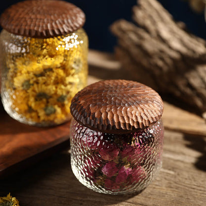 Lighteme Hammered Glass Storage Jar