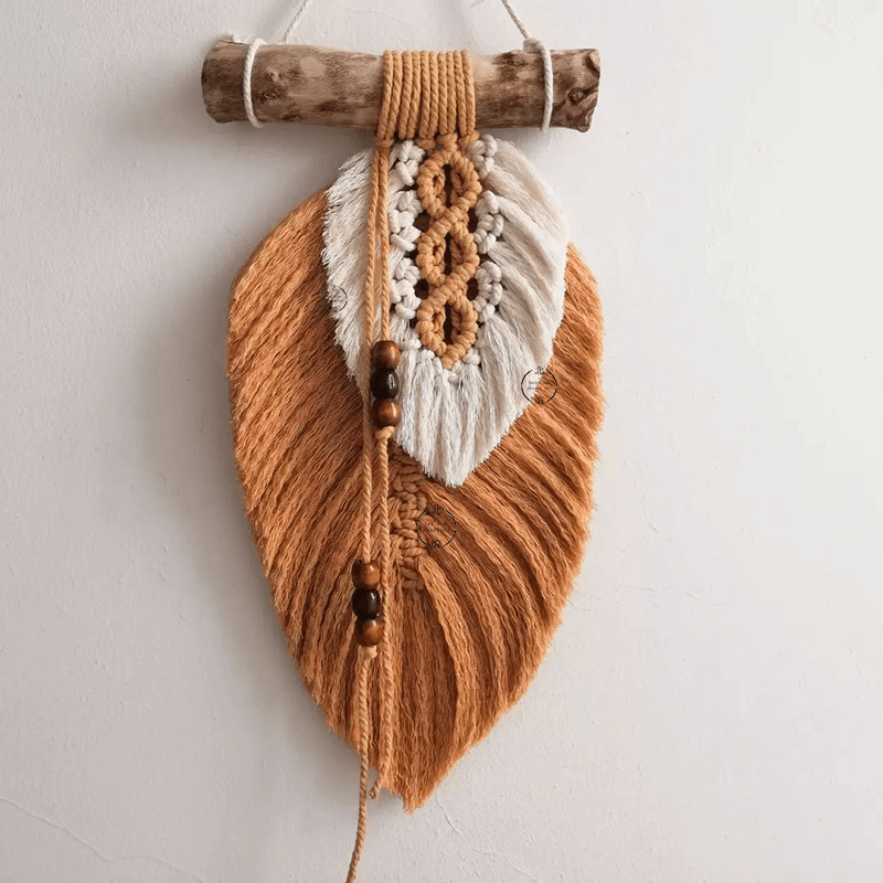 Lighteme Hand Woven Colored Feather Wall Hanging