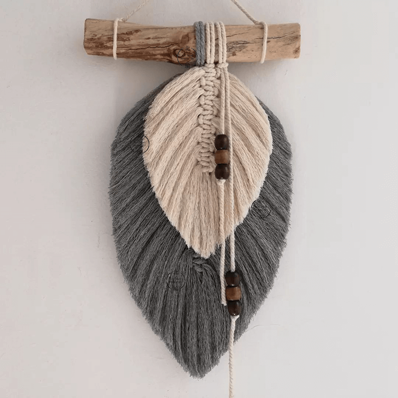 Lighteme Hand Woven Colored Feather Wall Hanging