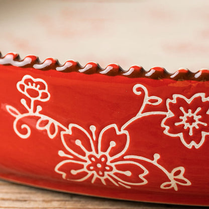 Lighteme Handpainted Cherry Blossom Ceramic Baking Pan