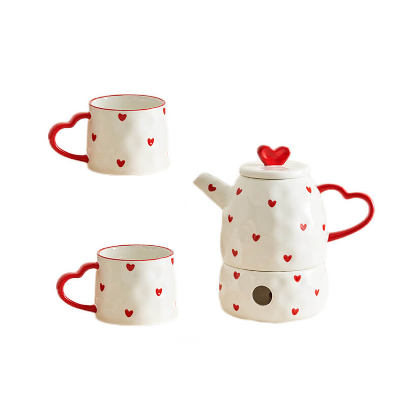Lighteme Heart Ceramic Teapot Set