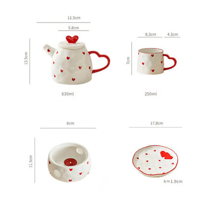 Lighteme Heart Ceramic Teapot Set