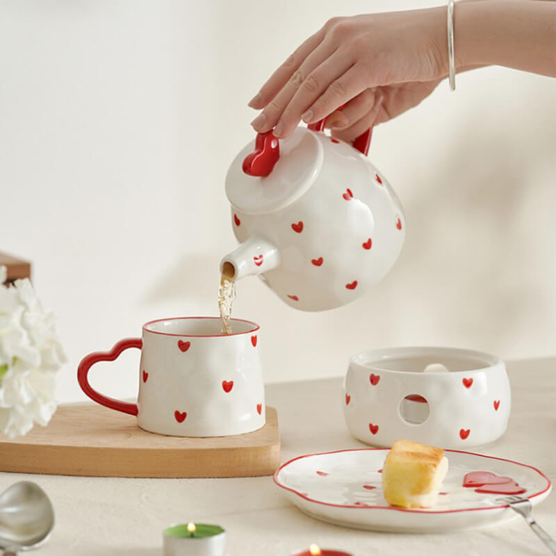 Lighteme Heart Ceramic Teapot Set
